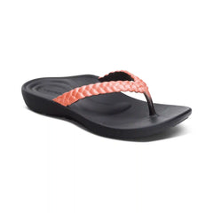 Vicki Braided Thong Sandal - Coral Gloss