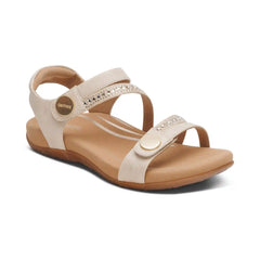 Jess Adjustable Quarter Strap Sandal - Champagne Sparkle