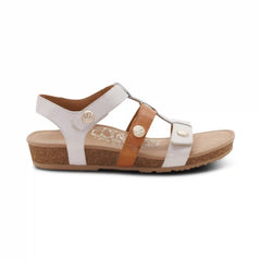 Veronica Arch Support Sandal - Tan White Multi