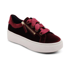 Aubrey Arch Support Platform Sneaker - Burgundy Velvet