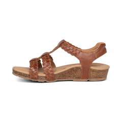 Reese Adjustable Gladiator Sandal - Cognac Brown