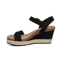 Sydney Quarter Strap Espadrille Wedge - Black