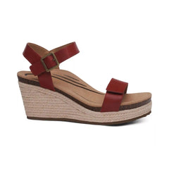 Sydney Quarter Strap Espadrille Wedge - Red