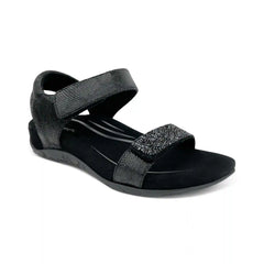 Maria Studded Quarter Strap - Jeweled Black