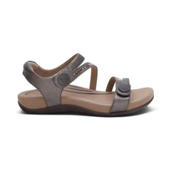 Jess Adjustable Quarter Strap Sandal - Pewter Sparkle