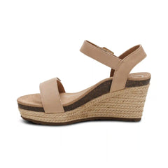 Sydney Quarter Strap Espadrille Wedge - Bone