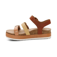 Aria Arch Support Platform Sandal - Sand Multi