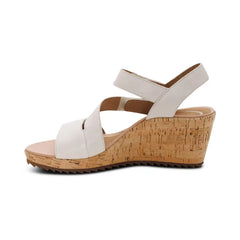 Madelyn Quarter Strap Wedge  - Off White