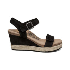Sydney Quarter Strap Espadrille Wedge - Black