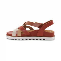 Carmen Cross Band Adjustable Sandal - Terracotta Multi