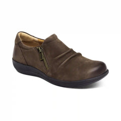 Katie Side Zip Slip-On - Dark Earth