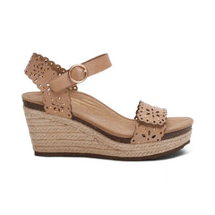 Sydney Quarter Strap Espadrille Wedge - Sand Cutout