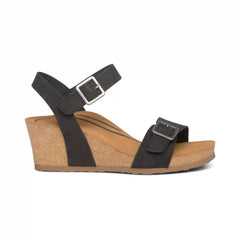 Lexa Quarter Strap Wedge - Black