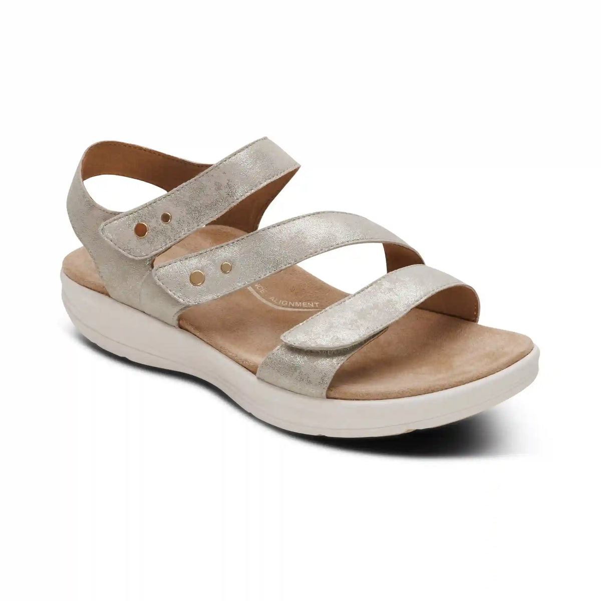 Savannah Adjustable Quarter Strap Sandal - Champagne