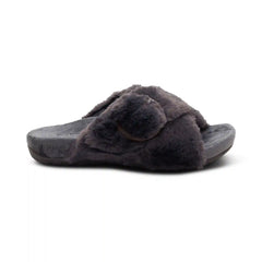 Macy Open-Toe Slipper - Charcoal