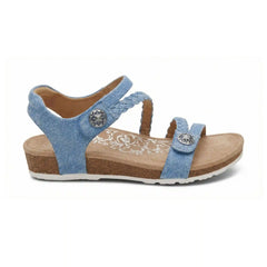 Jillian Braided Quarter Strap Sandal - Denim