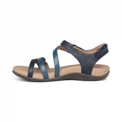 Jess Adjustable Quarter Strap Sandal - Navy