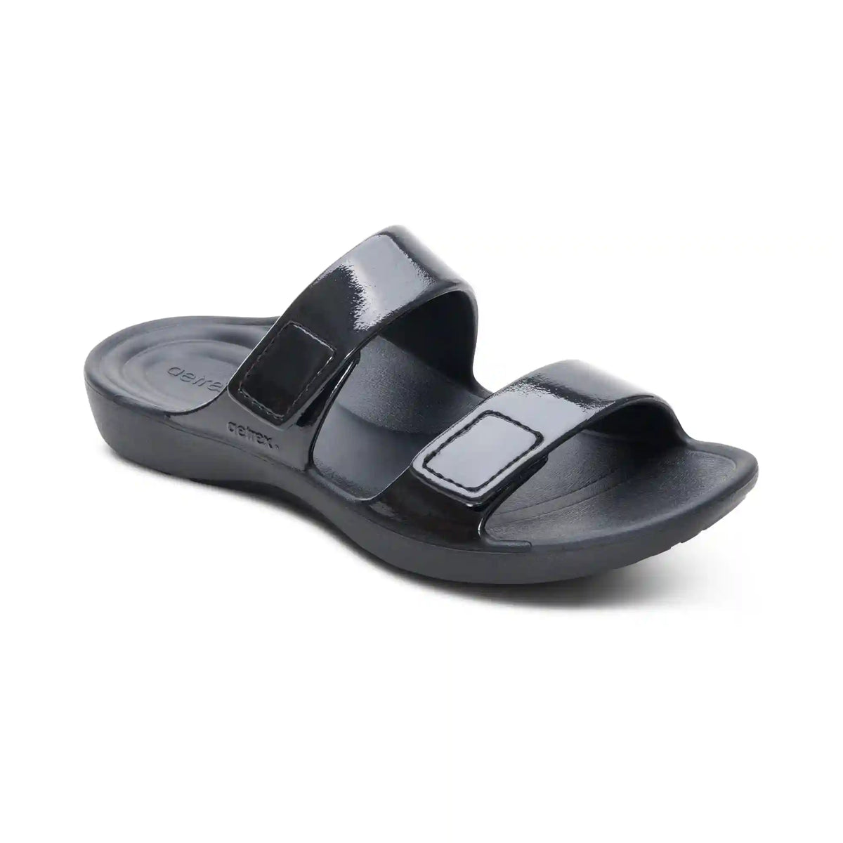Kaia Two Band Slide - Black Gloss