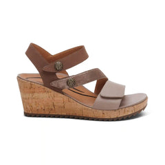 Madelyn Quarter Strap Wedge  - Taupe Multi