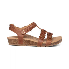 Reese Adjustable Gladiator Sandal - Cognac Brown