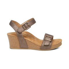 Lexa Quarter Strap Wedge - Bronze