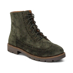Margot Lace-Up Boot - Dark Green