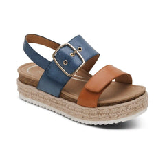 Vania Arch Support Platform Sandal - Hazy Blue