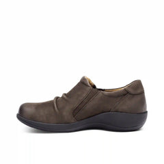 Katie Side Zip Slip-On - Dark Earth
