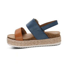 Vania Arch Support Platform Sandal - Hazy Blue