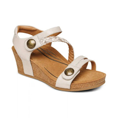 Avril Quarter Strap Wedge - White