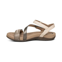 Gabby Adjustable Quarter Strap Sandal - Stone Multi