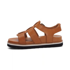 Romy Quarter Strap Cork Flat Sandal - Ginger