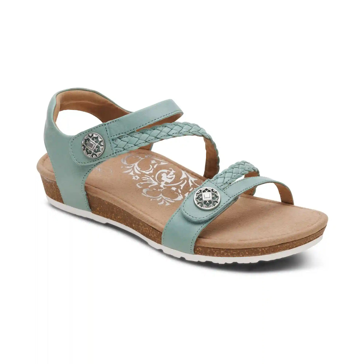 Jillian Braided Quarter Strap Sandal - Sage