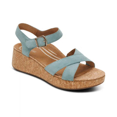 Flora Adjustable Quarter Strap Wedge  - Sage