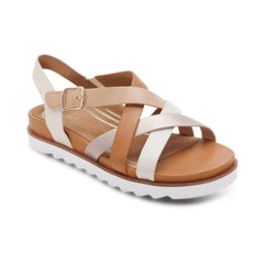 Carmen Cross Band Adjustable Sandal - Champagne Multi