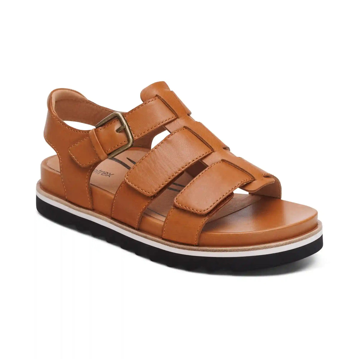 Romy Quarter Strap Cork Flat Sandal - Ginger