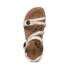 Jillian Braided Quarter Strap Sandal - Ivory