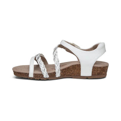 Jillian Braided Quarter Strap Sandal - White