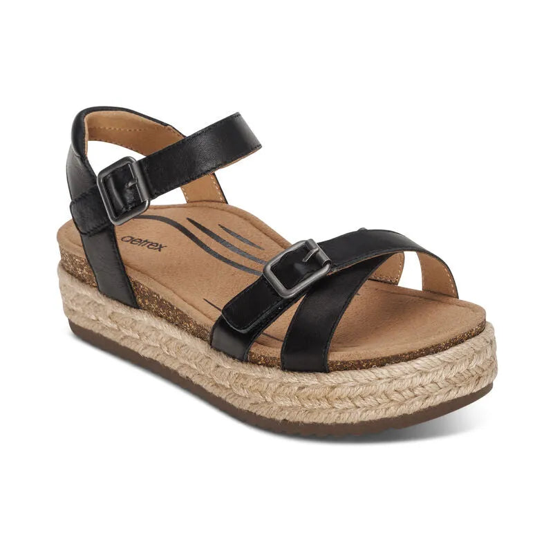Paula Arch Support Platform Sandal - Black