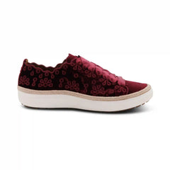 Charlotte Lace-Up Sneaker - Burgundy Velvet