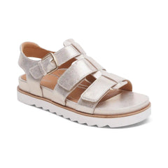 Romy Quarter Strap Cork Flat Sandal - Champagne