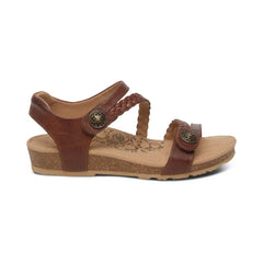 Jillian Braided Quarter Strap Sandal - Walnut