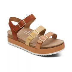 Aria Arch Support Platform Sandal - Sand Multi