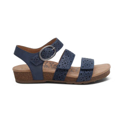 Lilly Adjustable Quarter Strap Sandal - Navy Cutout